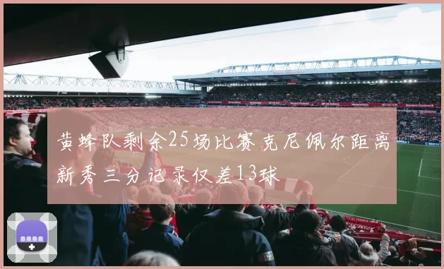 黄蜂队剩余25场比赛克尼佩尔距离新秀三分记录仅差13球